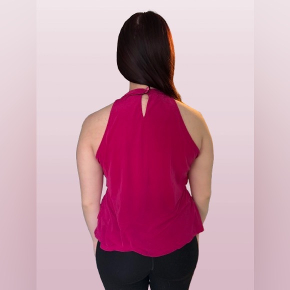 Y2K Chiffon Layered Fuchsia Top size Petite XL - Picture 3 of 7